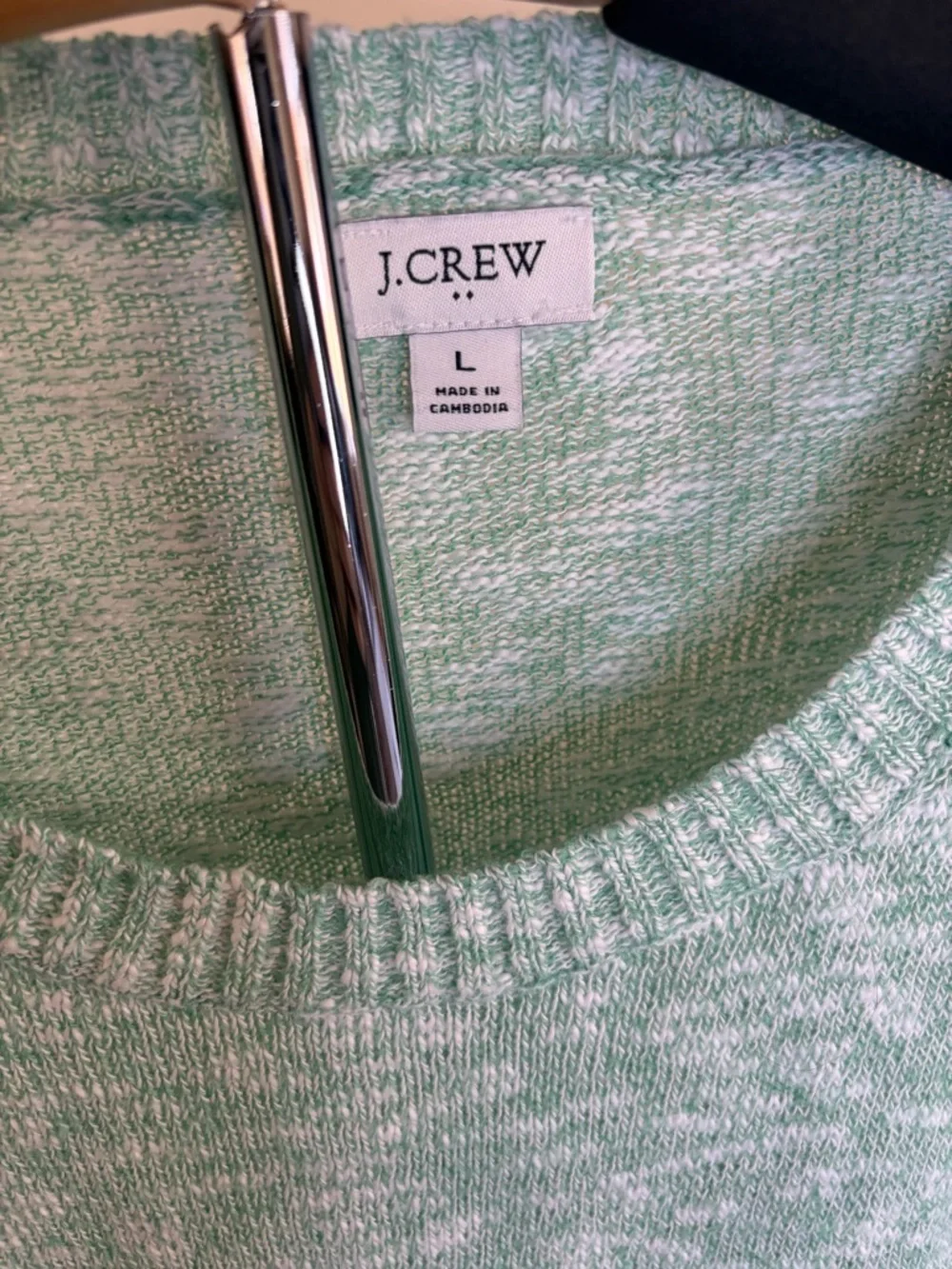 J. Crew Mint Green Marled Crewneck Sweater - Picture 2 of 2